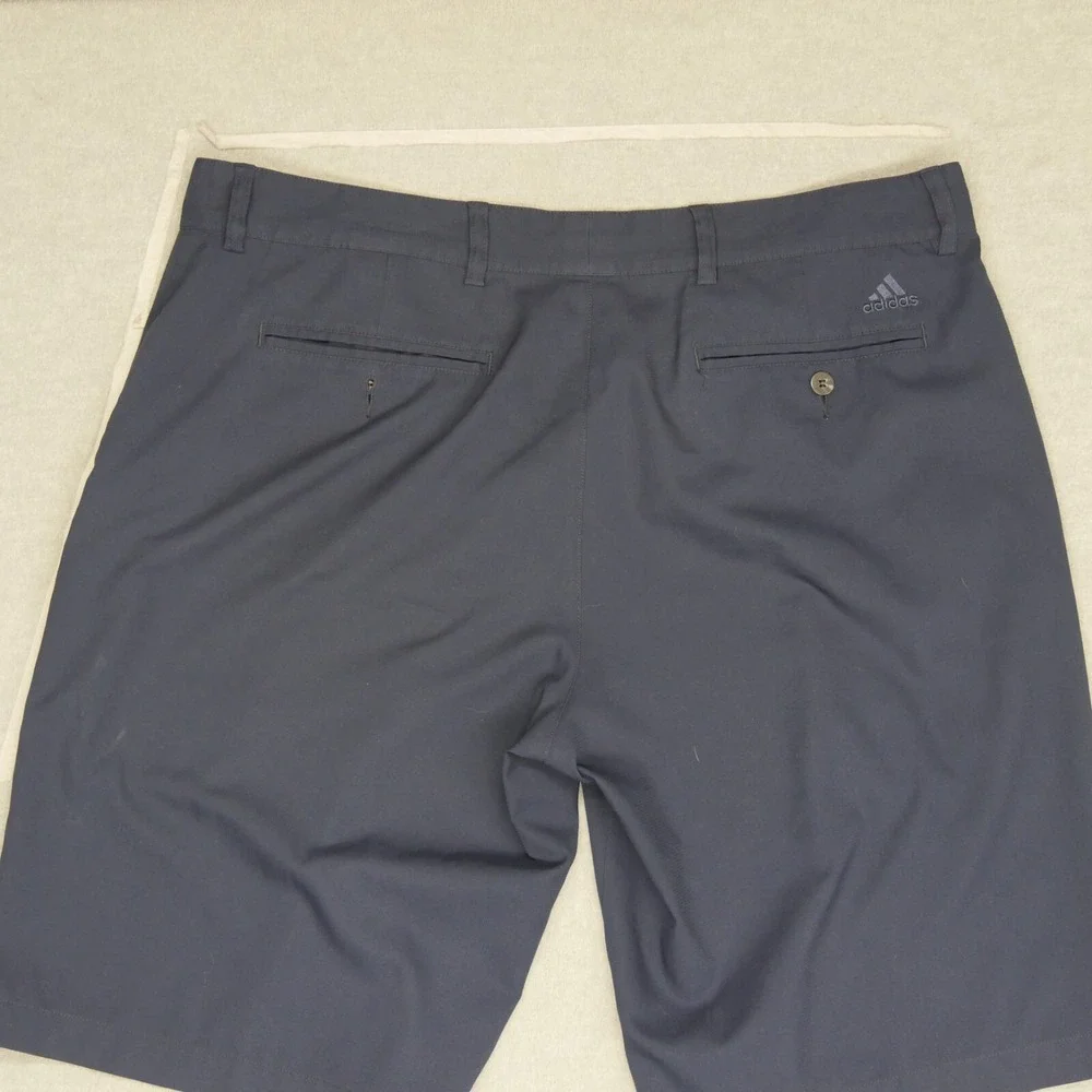 Adidas Men Shorts 36 Blue Chino Golf Logo Pockets Mid‎ Rise 11